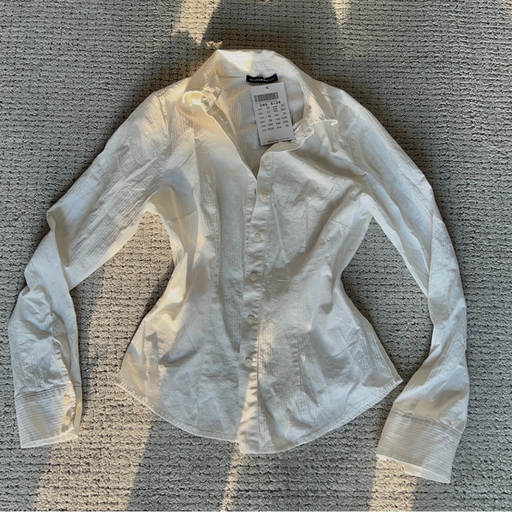 Brandy melville white button down shirt